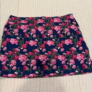 Floral Mini Skort in Navy and Pink